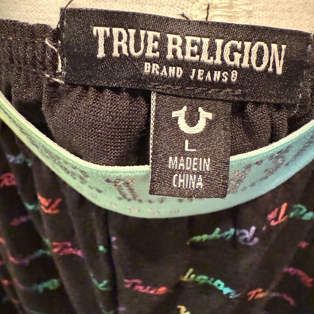 True Religion NWT Black Long Sleeve Brushed Jersey Pajama Jogger Set (0691) - Picture 10 of 13